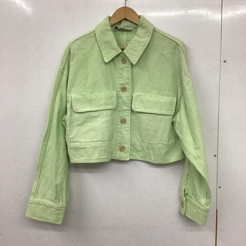 ザラ ZARA ジャケット、上着 ジャケット、ブレザー デニム M 無地 薄緑 / ライトグリーン /  レディース USED 古着 中古 10139868