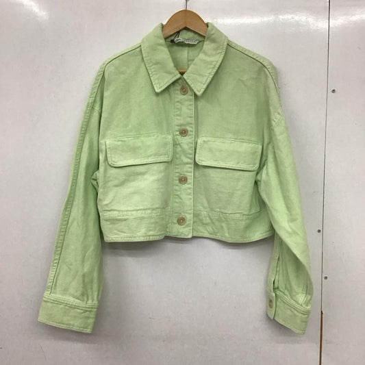ザラ ZARA ジャケット、上着 ジャケット、ブレザー デニム M 無地 薄緑 / ライトグリーン /  レディース USED 古着 中古 10139868