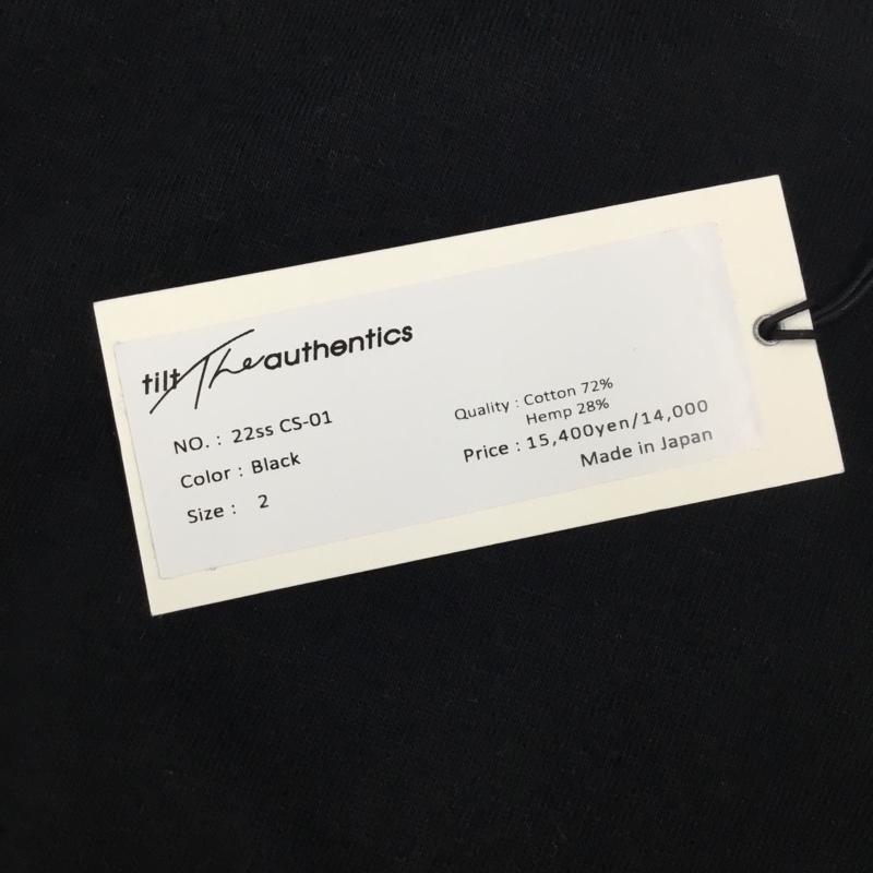 チルトザオーセンティックス tilt The authentics Tシャツ 半袖 半袖カットソー プリントTシャツ クルーネックカットソー 2 無地 黒 / ブラック /  メンズ USED 古着 中古 10112331