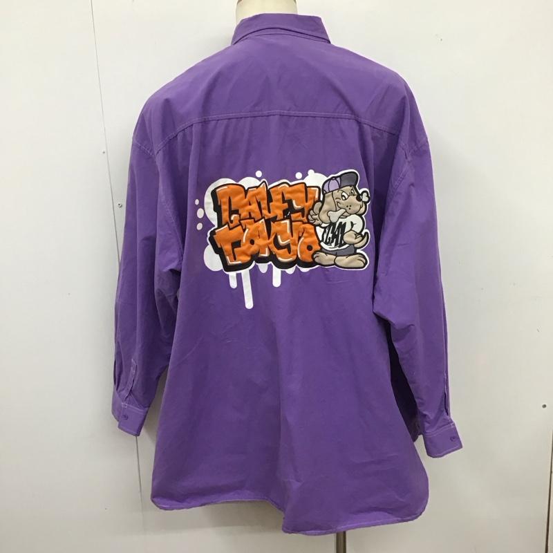 ガルフィー GALFY シャツ、ブラウス 長袖 長袖シャツ ノーポケットシャツ カラーシャツ ロゴ、文字 紫 / パープル /  メンズ USED 古着 中古 10126230