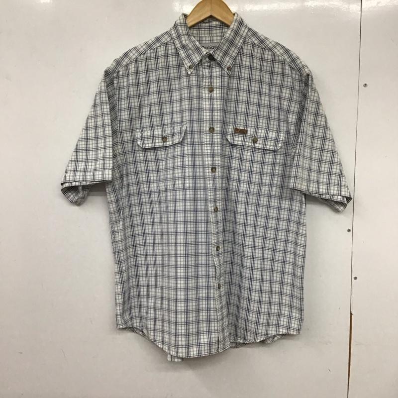 カーハート Carhartt シャツ、ブラウス 半袖 半袖シャツ チェックシャツ カラーシャツ ボタンダウンシャツ L チェック 白 / ホワイト / X 紺 / ネイビー /  メンズ USED 古着 中古 10134795