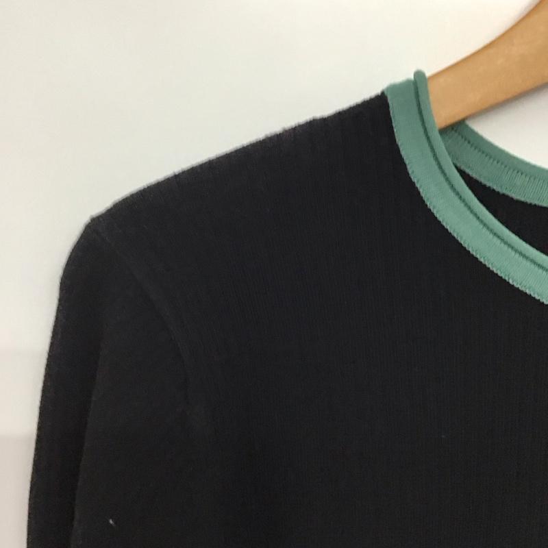 アズールバイマウジー AZUL BY MOUSSY ニット、セーター 長袖 250FSC70-163C PIPING DRY RIB KNIT タグ付き M 無地 黒 / ブラック / X 緑 / グリーン /  レディース USED 古着 中古 10141978