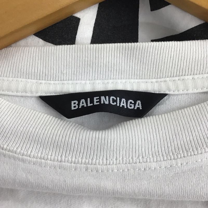 バレンシアガ BALENCIAGA Tシャツ 半袖 半袖カットソー プリントTシャツ クルーネックカットソー XXS プリント 白 / ホワイト /  メンズ USED 古着 中古 10136188