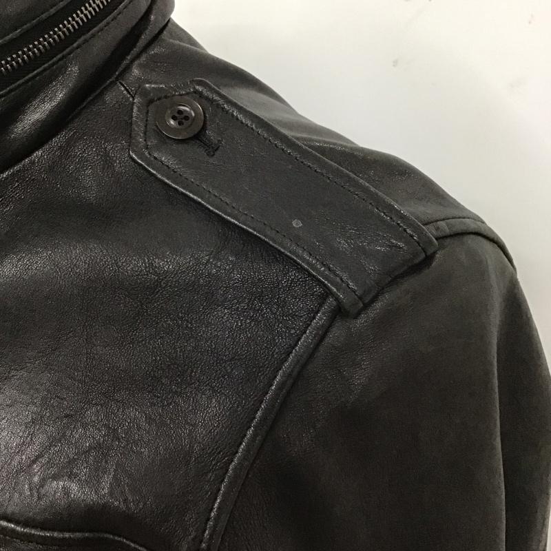 ポールスミス Paul Smith ジャケット、上着 レザージャケット ラムレザージャケット カラージャケット ジップアップジャケット M 無地 黒 / ブラック /  メンズ USED 古着 中古 10118287