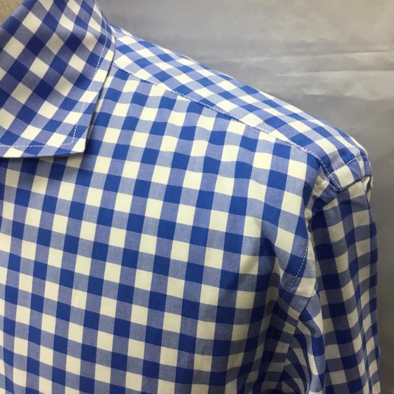 バーニーズ ニューヨーク BARNEYS NEWYORK シャツ、ブラウス 長袖 長袖シャツ カラーシャツ 長袖カットソー チェックシャツ M チェック 白 / ホワイト / X 青 / ブルー /  メンズ USED 古着 中古 10119401