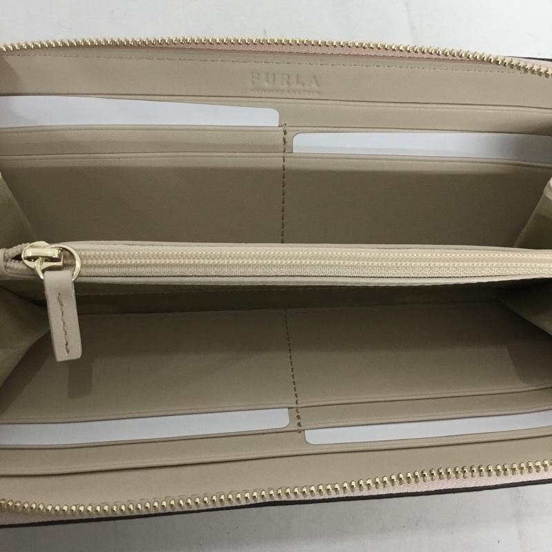 フルラ FURLA 財布 長財布 ラウンドファスナー 箱有 ロゴ、文字 桃 / ピンク /  レディース USED 古着 中古 10132841