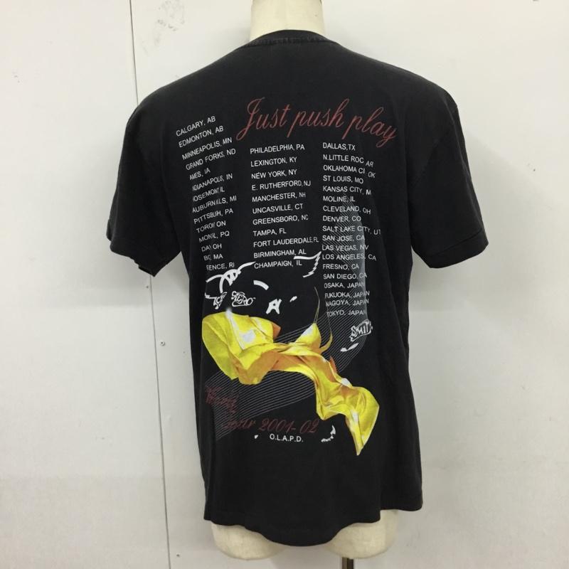 古着 USED Tシャツ 半袖 半袖カットソー プリントTシャツ クルーネックカットソー バンドT エアロスミス リプリント プリント 黒 / ブラック /  メンズ USED 古着 中古 10120828
