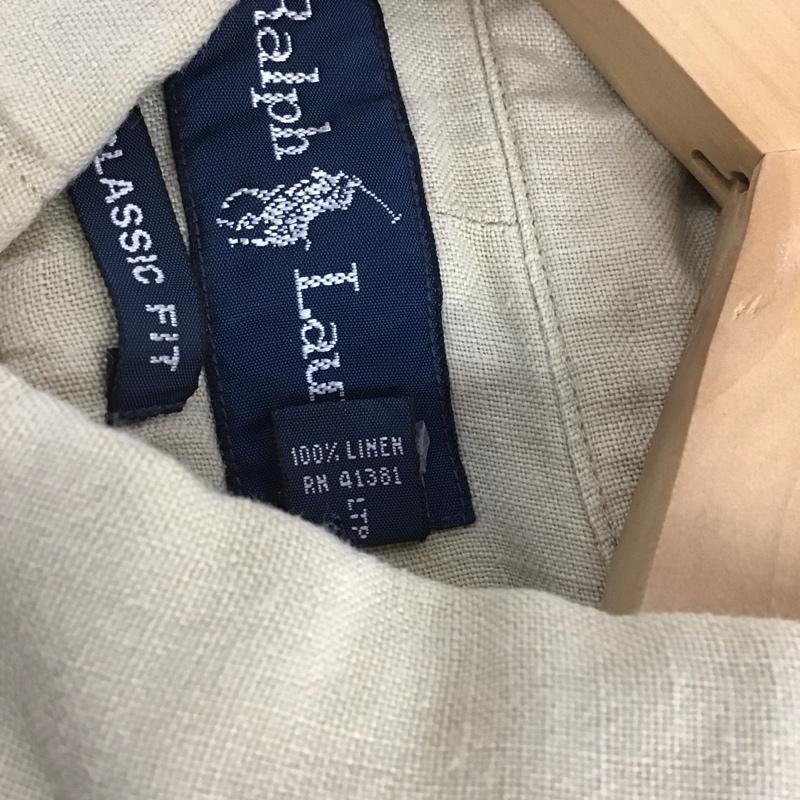 ラルフローレン RALPHLAUREN シャツ、ブラウス 半袖 半袖シャツ 無地シャツ カラーシャツ ボタンダウンシャツ M ロゴ、文字 ベージュ / ベージュ /  メンズ USED 古着 中古 10133965