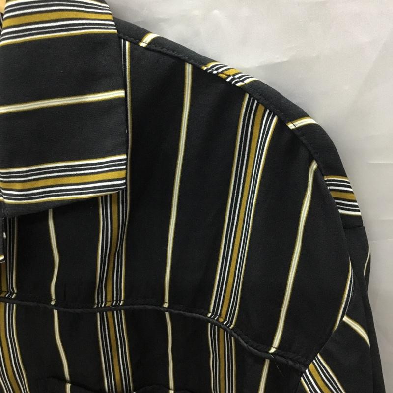 クティール kutir シャツ、ブラウス 半袖 KT922040BW オープンカラー L ストライプ 黒 / ブラック / X 白 / ホワイト / X 茶 / ブラウン /  メンズ USED 古着 中古 10117761