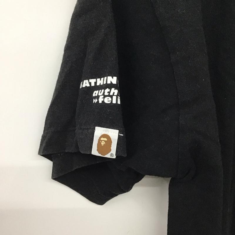 アベイシングエイプ A BATHING APE Tシャツ 半袖 半袖カットソー プリントTシャツ クルーネックカットソー M プリント 黒 / ブラック /  メンズ USED 古着 中古 10135867