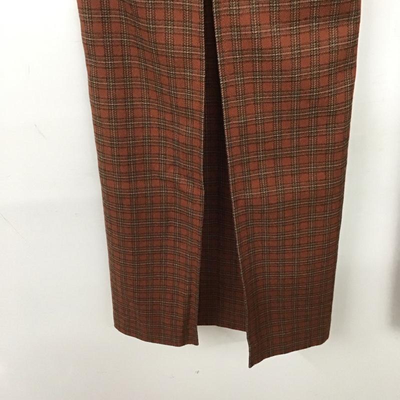 ミルクフェド MILKFED. パンツ スラックス 103223031009 PLAID INVERTED BOX PLEAT PANTS M チェック 橙 / オレンジ /  レディース USED 古着 中古 10134235