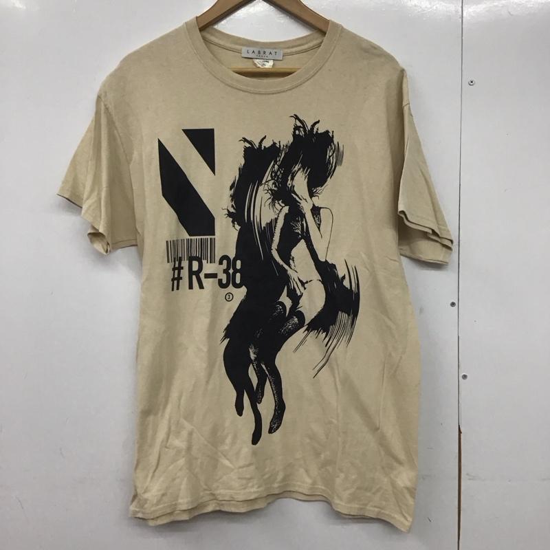 ラブラット LABRAT Tシャツ 半袖 半袖カットソー プリントTシャツ クルーネックカットソー L プリント ベージュ / ベージュ /  メンズ USED 古着 中古 10146564