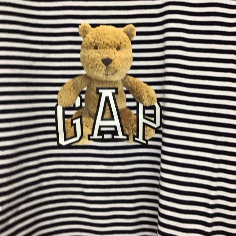 ギャップ GAP Tシャツ 半袖 半袖カットソー プリントTシャツ クルーネックカットソー M ボーダー柄 X プリント 白 / ホワイト / X 紺 / ネイビー /  メンズ USED 古着 中古 10148054
