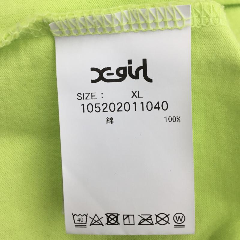 エックスガール X-girl Tシャツ 半袖 105202011040 XL ロゴ、文字 黄緑 / イエローグリーン /  レディース USED 古着 中古 10133776