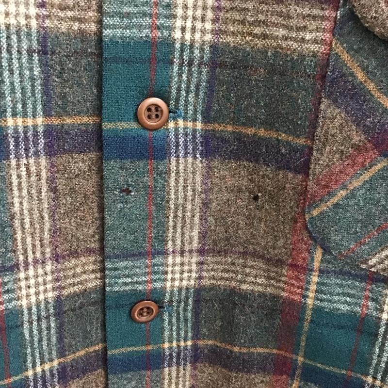 ペンドルトン PENDLETON シャツ、ブラウス 長袖 70s 70年代 ウール 開襟シャツ オープンカラーシャツ XL チェック マルチカラー / マルチカラー /  メンズ USED 古着 中古 10144067