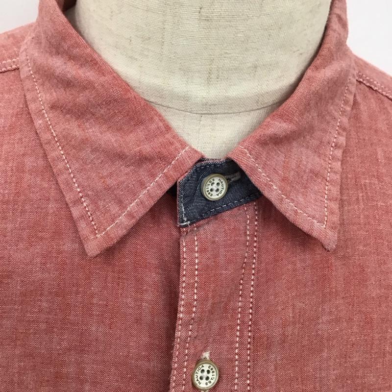 ノーティカ NAUTICA シャツ、ブラウス 長袖 長袖シャツ 無地シャツ カラーシャツ XL ロゴ、文字 赤 / レッド /  メンズ USED 古着 中古 10125055