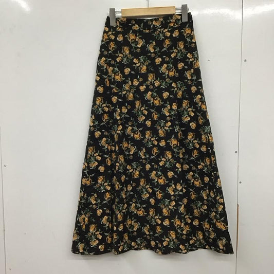 アズールバイマウジー AZUL BY MOUSSY スカート ロングスカート 250DAH31-037H FLOWER PATTERN SIDE SLIT SKIRT S 総柄 X 花柄 黒 / ブラック /  レディース USED 古着 中古 10139486