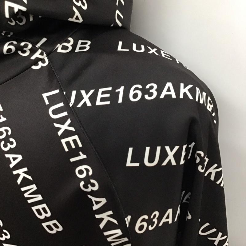 エーケーエム AKM パーカー 長袖 bsl-406 ラグスポ DIAGONALLOGOPULLBREAKER ジップアップパーカー L ロゴ、文字 黒 / ブラック / X 白 / ホワイト /  メンズ USED 古着 中古 10119695