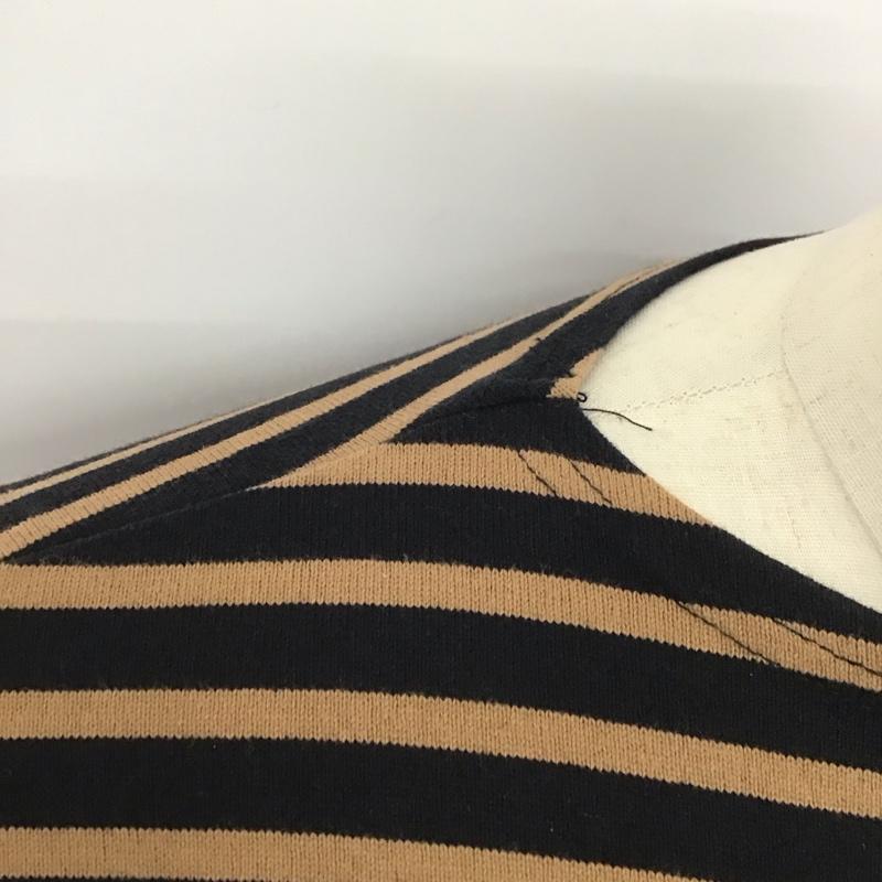 トップサイダー TOP-SIDER カットソー 長袖 長袖カットソー クルーネックカットソー ロングスリーブカットソー ボーダーTシャツ M ボーダー柄 黒 / ブラック / X 茶 / ブラウン /  メンズ USED 古着 中古 10124465