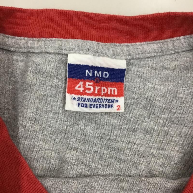 フォーティーファイブアールピーエム 45RPM Tシャツ 半袖 NMD クルーネック 2 ロゴ、文字 灰 / グレー / X 赤 / レッド /  メンズ USED 古着 中古 10112383
