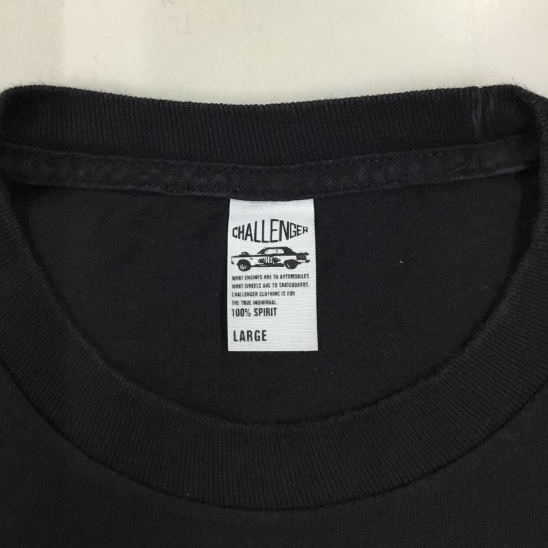 チャレンジャー CHALLENGER カットソー 長袖 長袖カットソー クルーネックカットソー ロングスリーブカットソー プリントTシャツ L ロゴ、文字 黒 / ブラック /  メンズ USED 古着 中古 10112210