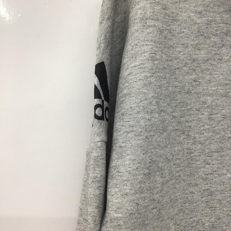 アディダス adidas パーカー 長袖 cg2088 スタジアムフルジップフーディー パーカー スポーツウェア L ロゴ、文字 灰 / グレー /  メンズ USED 古着 中古 10145681