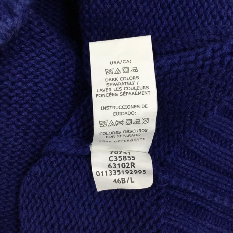 チャップス CHAPS ニット、セーター 長袖 長袖ニットカットソー ニット セーター クルーネックニット L ロゴ、文字 青 / ブルー /  メンズ USED 古着 中古 10120550