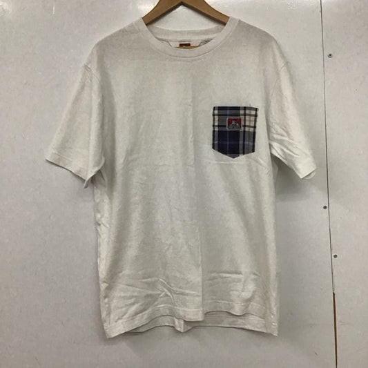 ベンデイビス BEN DAVIS Tシャツ 半袖 半袖カットソー プリントTシャツ クルーネックカットソー L ロゴ、文字 白 / ホワイト /  メンズ USED 古着 中古 10132273