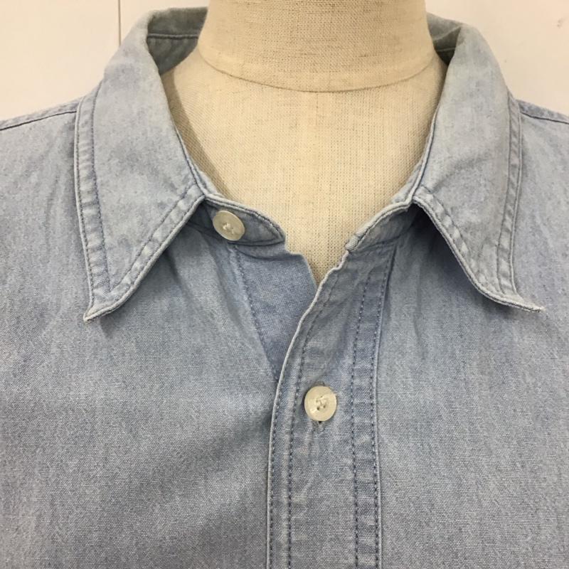 古着 USED シャツ、ブラウス 長袖 WARNER BROS デニムシャツ ワーナーブラザーズ バックスバニー キャラクター 水色 / ライトブルー /  メンズ USED 古着 中古 10120238