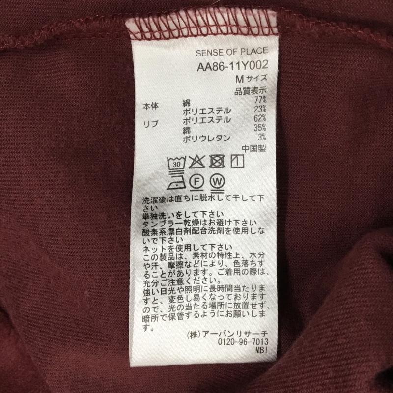 センスオブプレイス SENSEOFPLACE カットソー 半袖 半袖カットソー 無地Tシャツ クルーネックカットソー M 無地 えんじ / ワインレッド /  メンズ USED 古着 中古 10115019