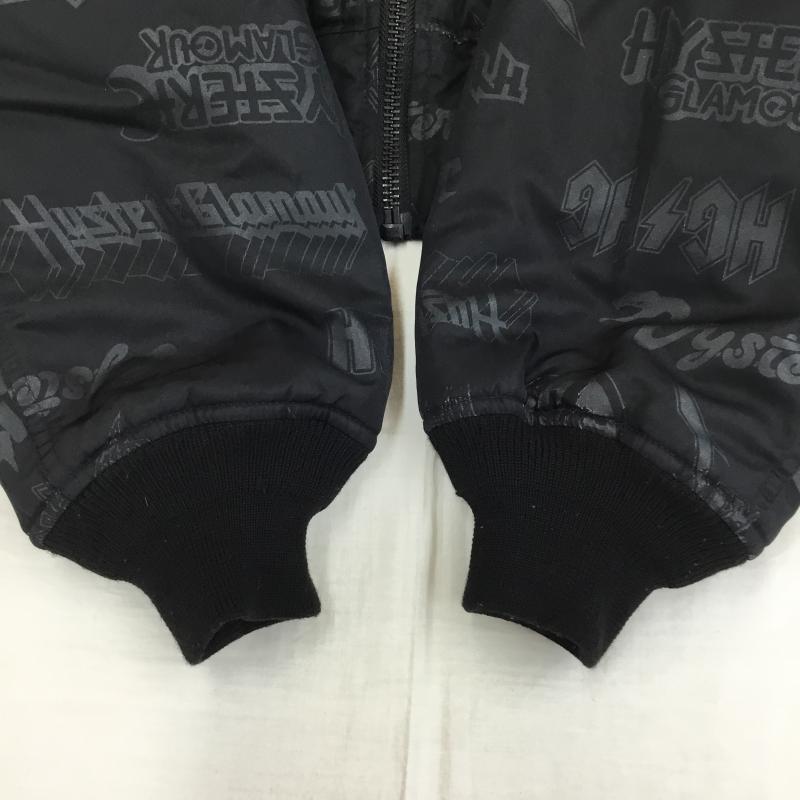 ヒステリックグラマー HYSTERIC GLAMOUR ジャケット、上着 ジャンパー、ブルゾン MA-1 プリマロフト　フライトジャケット L 総柄 黒 / ブラック /  メンズ USED 古着 中古 10135124