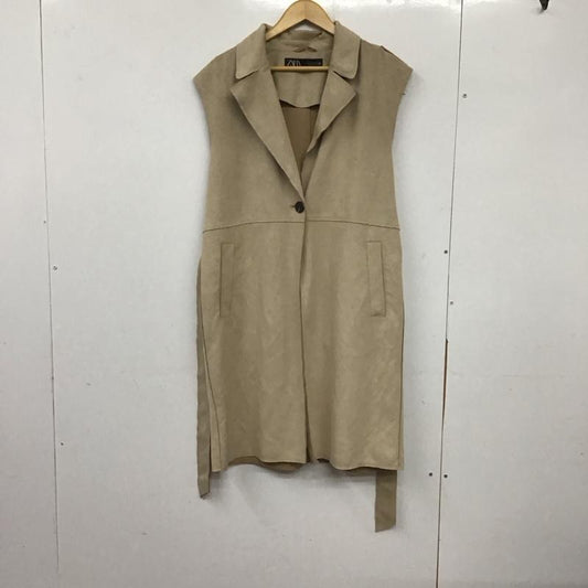 ザラ ZARA ベスト ベスト 8372 246 712 ロング丈 ジレ M 無地 ベージュ / ベージュ /  レディース USED 古着 中古 10138661