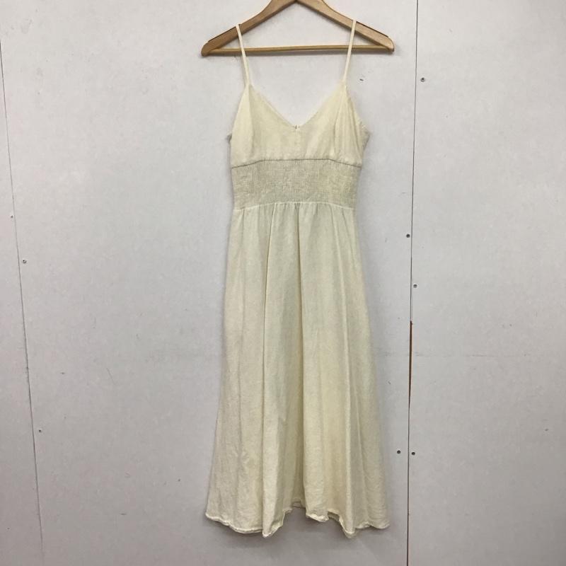 ザラ ZARA ワンピース ロングスカート 2550 063 712 シャーリングワンピース キャミワンピース M 無地 アイボリー / アイボリー /  レディース USED 古着 中古 10142248