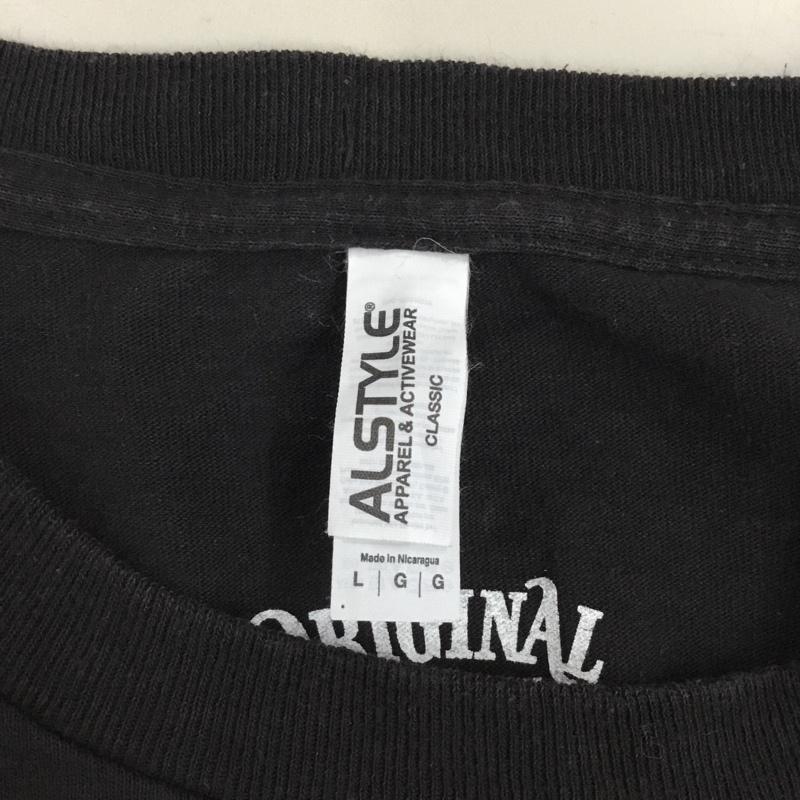 テンダーロイン TENDERLOIN Tシャツ 半袖 半袖カットソー プリントTシャツ クルーネックカットソー L ロゴ、文字 黒 / ブラック /  メンズ USED 古着 中古 10115199