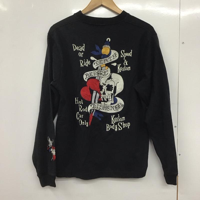 古着 USED カットソー 長袖 長袖カットソー プリントカットソー クルーネック M プリント 黒 / ブラック /  メンズ USED 古着 中古 10145655