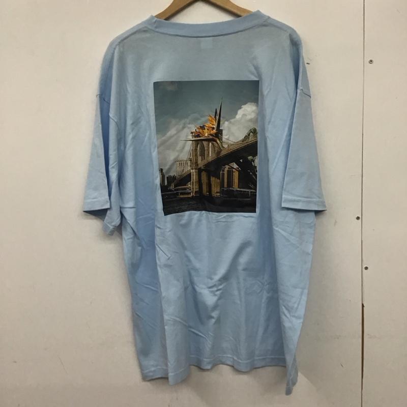 ラファイエット Lafayette Tシャツ 半袖 バックプリント クルーネック XL ロゴ、文字 水色 / ライトブルー /  メンズ USED 古着 中古 10140238