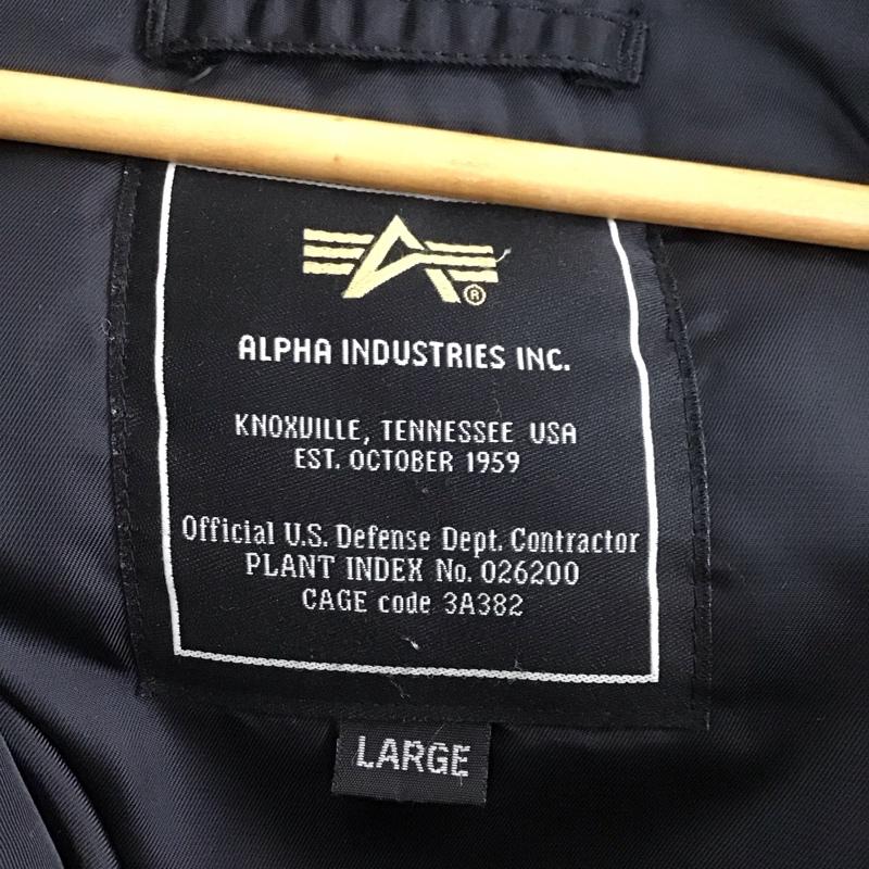 アルファインダストリー Alpha Industries ジャケット、上着 ジャンパー、ブルゾン ジップアップジャケット ナイロンジャケット アウター L 無地 黒 / ブラック /  メンズ USED 古着 中古 10141528