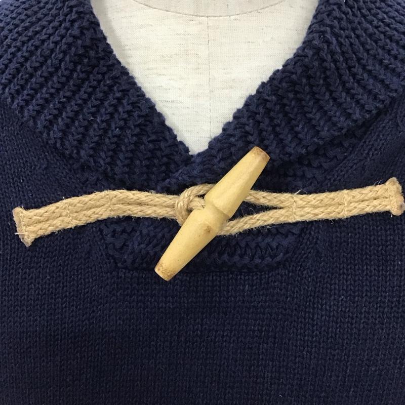 トミーヒルフィガー TOMMY HILFIGER ニット、セーター 長袖 長袖 L 無地 紺 / ネイビー /  メンズ USED 古着 中古 10111148