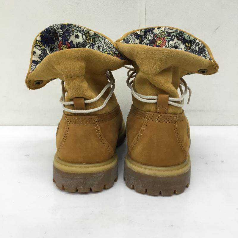 ティンバーランド Timberland ブーツ ショートブーツ AUTHENTICS ROLL TOP A1BNC 24.0cm 花柄 茶 / ブラウン /  レディース USED 古着 中古 10140568