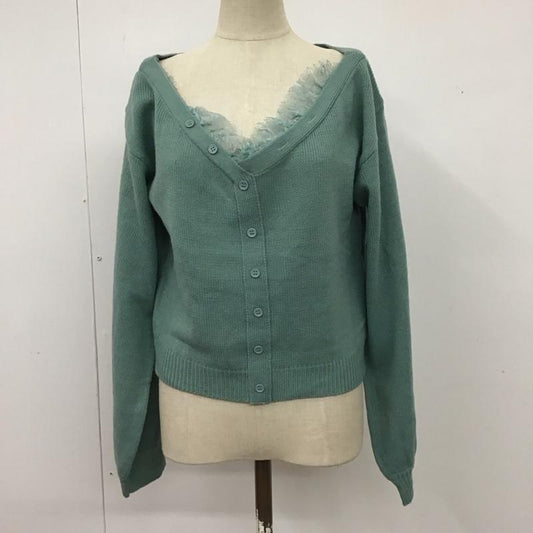 ムルーア MURUA カーディガン 長袖 Vネック レース FREE 無地 緑 / グリーン /  レディース USED 古着 中古 10116755