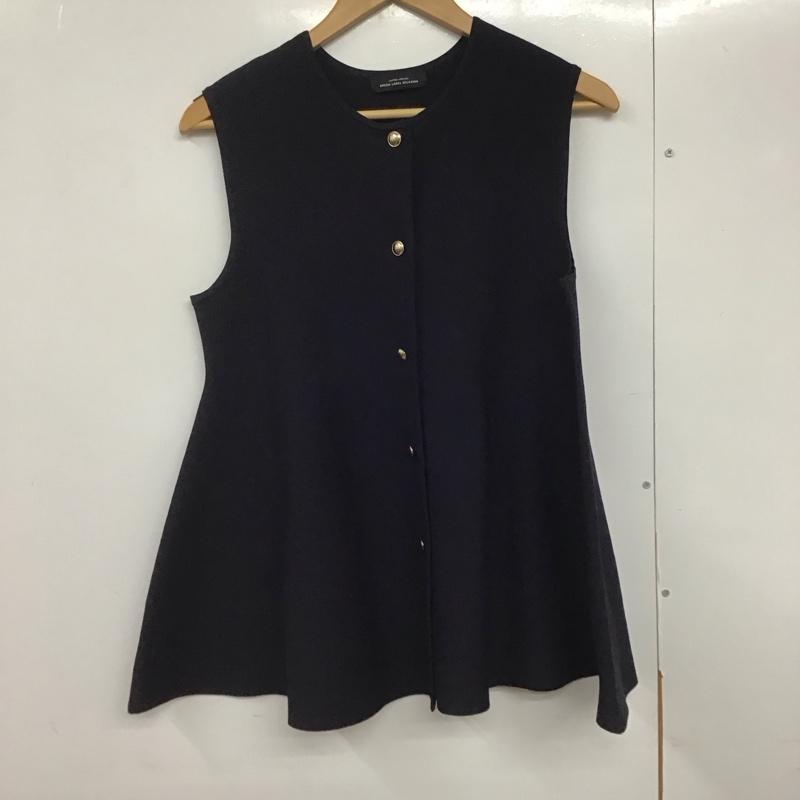 ユナイテッドアローズグリーンレーベルリラクシング UNITED ARROWS green label relaxing ニット、セーター 半袖 3518-119-0383 ソフト ペプラム ジレ ニット プルオーバー 無地 紺 / ネイビー /  レディース USED 古着 中古 10141246