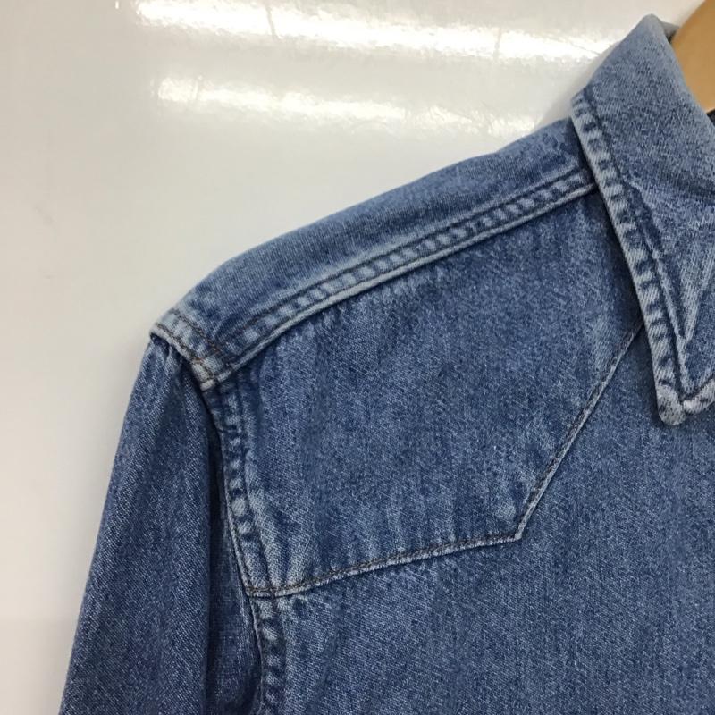 ラングラー Wrangler シャツ、ブラウス 長袖 長袖シャツ 無地シャツ カラーシャツ デニムシャツ usa製 90s 無地 インディゴ / インディゴ /  メンズ USED 古着 中古 10141507