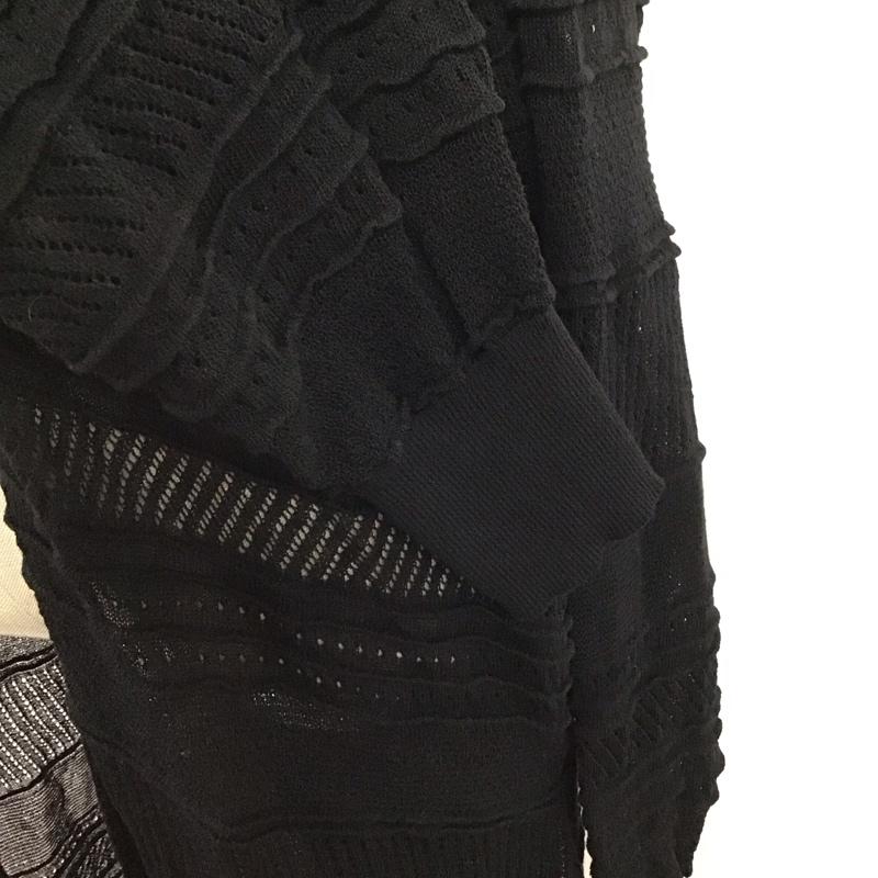 アズールバイマウジー AZUL BY MOUSSY カーディガン 長袖 250ESB70-573E SHADOWBORDERKNITCARDIGAN 長袖カーディガン FREE 総柄 黒 / ブラック /  レディース USED 古着 中古 10120416