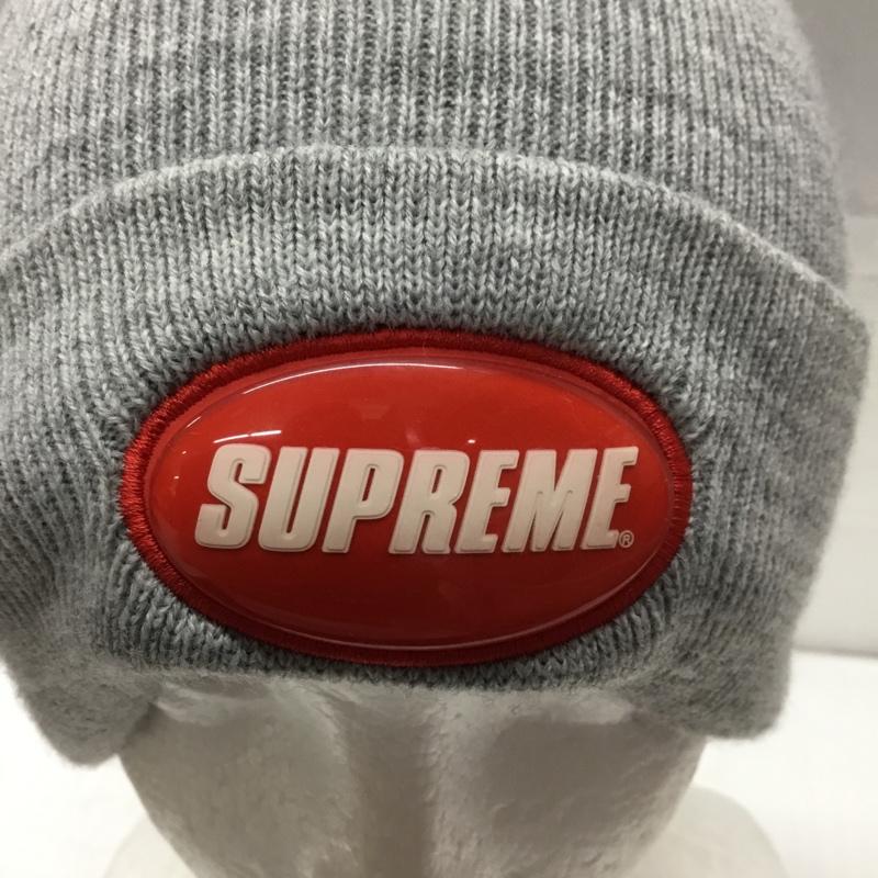シュプリーム Supreme 帽子 ニット帽 18SS Rubber Patch Beanie ロゴ、文字 灰 / グレー /  メンズ USED 古着 中古 10109757