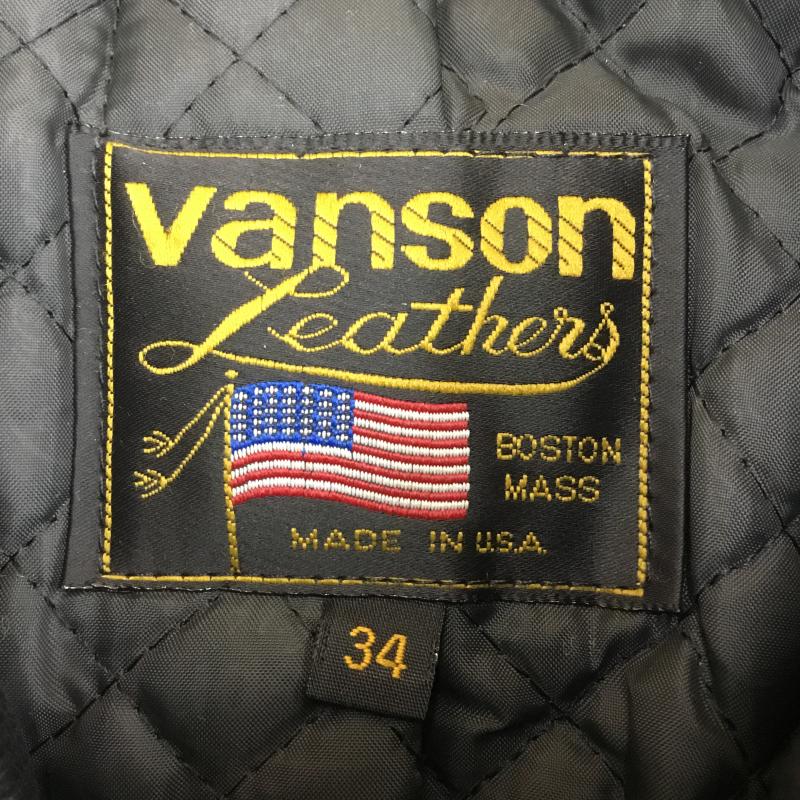ヴァンソン VANSON ジャケット、上着 ライダース ダブル ライダース ジャケット USA製 34 黒 / ブラック /  メンズ USED 古着 中古 10105909