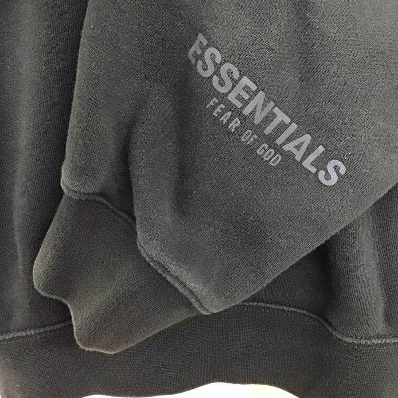 エッセンシャルズ ESSENTIALS トレーナー 長袖 長袖トレーナー スウェット クルーネック リブスウェットカットソー L ロゴ、文字 黒 / ブラック /  メンズ USED 古着 中古 10123145