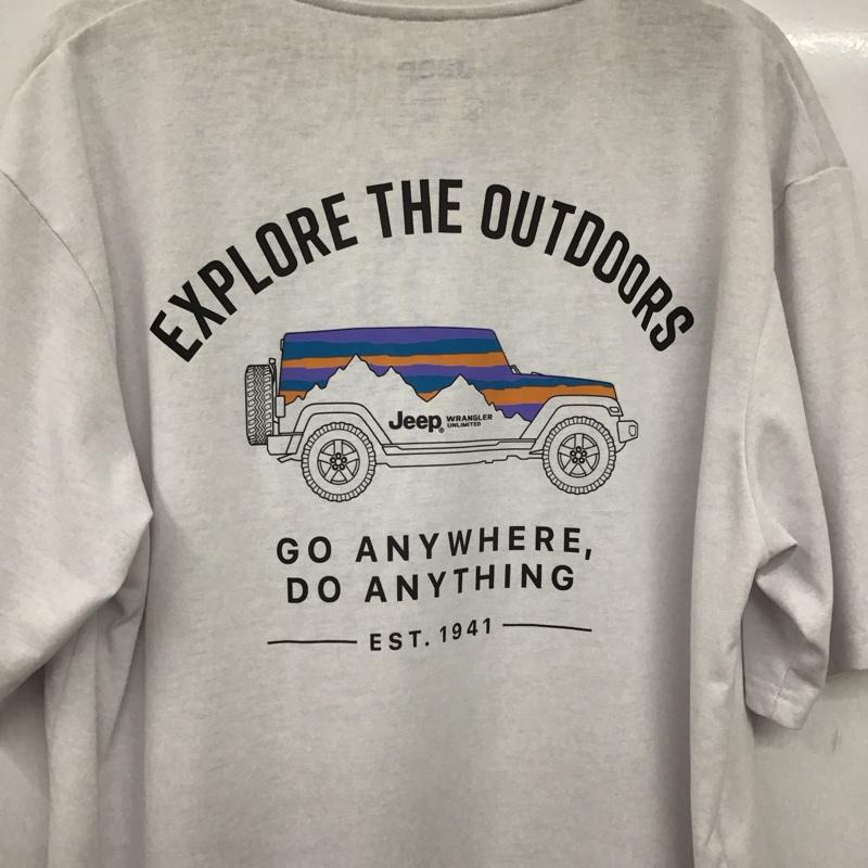 ジープ Jeep Tシャツ 半袖 半袖カットソー プリントTシャツ クルーネックカットソー 0 ロゴ、文字 白 / ホワイト /  メンズ USED 古着 中古 10148327