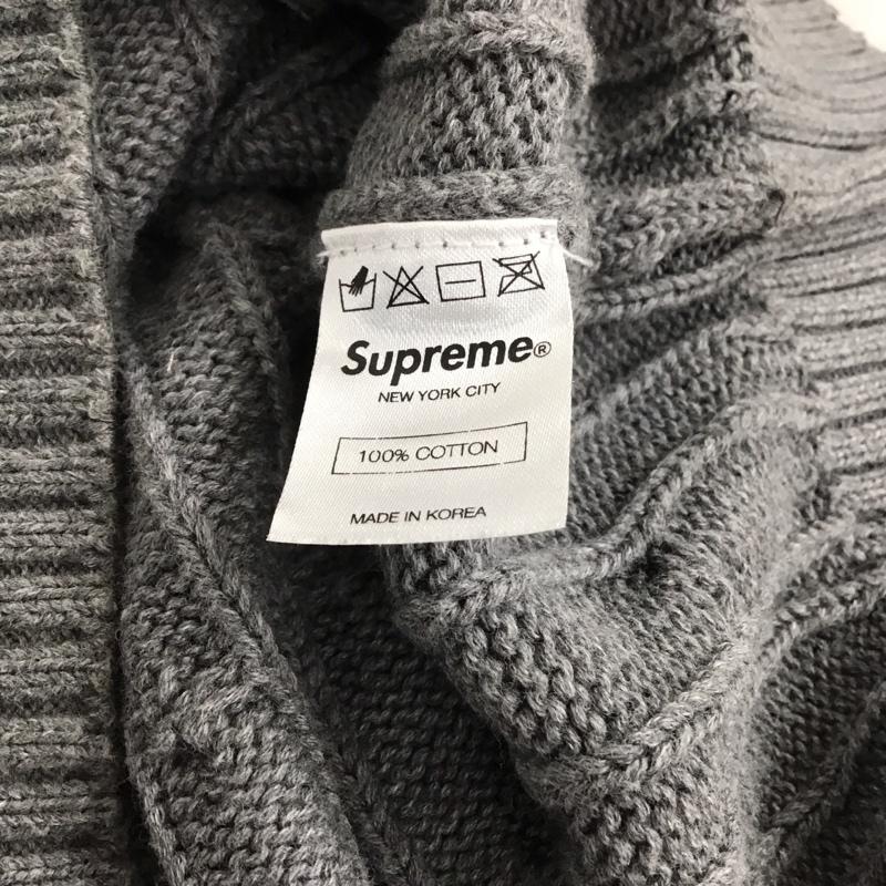 シュプリーム Supreme ニット、セーター 長袖 長袖ニットカットソー クルーネック セーター M ロゴ、文字 灰 / グレー /  メンズ USED 古着 中古 10146437