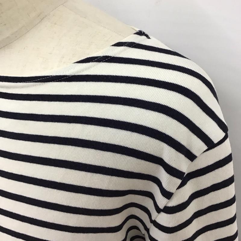 アデイインザライフ ユナイテッドアローズ A day in the life UNITED ARROWS カットソー 長袖 6212-699-0512 ボートネック M ボーダー柄 白 / ホワイト / X 紺 / ネイビー /  メンズ USED 古着 中古 10116816