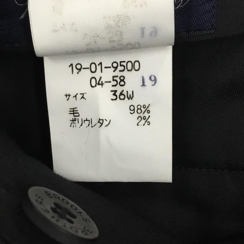 ブルックスブラザーズ BROOKS BROTHERS パンツ スラックス スラックスパンツ ワイドパンツ カジュアルパンツ センタータックパンツ 36 無地 黒 / ブラック /  メンズ USED 古着 中古 10122265